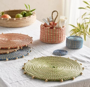 Seagrass woven coasters