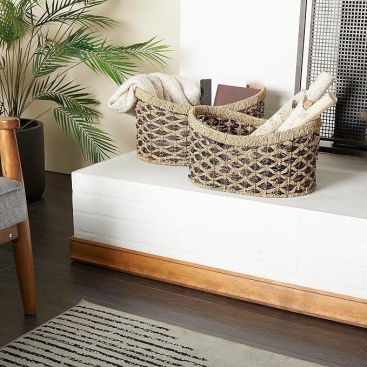 Seagrass Woven Baskets With Handles