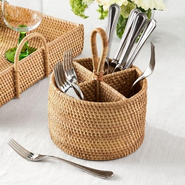 Rattan Woven Utensil Caddy