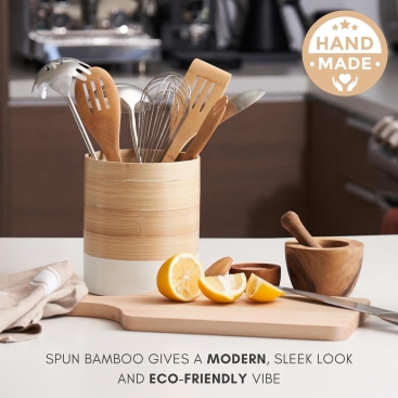 Spun Bamboo Kitchen Utensil Holder